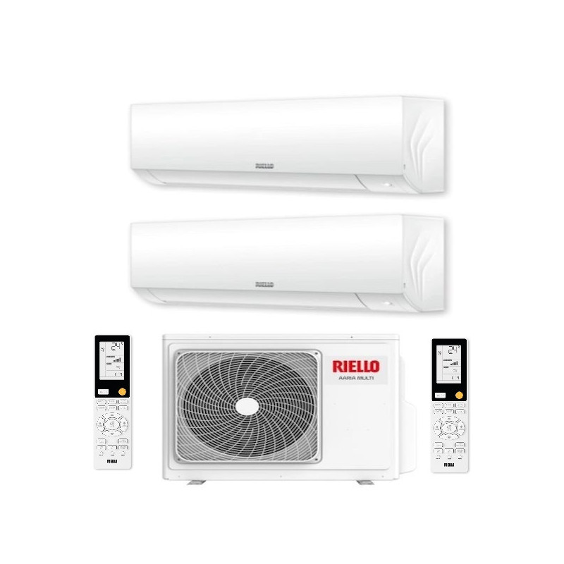 Riello Dual Aaria Plus I 12+12 Wi-Fi integrato climatizzatore inverter dual split A++ 12000+12000 Btu R32