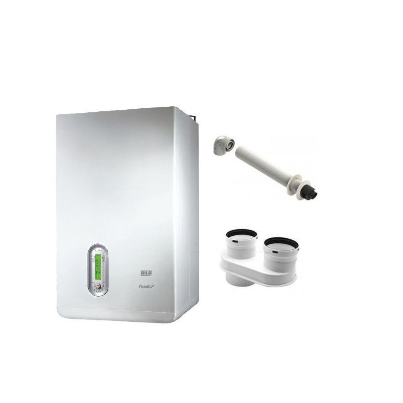 Riello Family AQUA 3.5 BIS Metano Caldaia 35 KW a Condensazione con kit scarico fumi